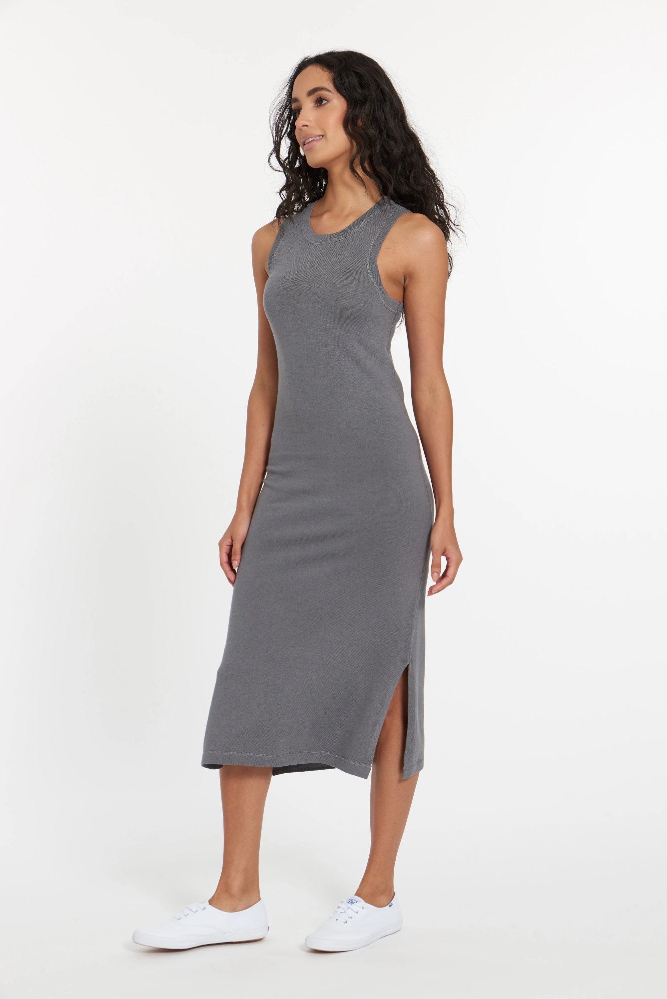 Granite Grey Atacama Cashmere Tank Dress, var-23484945727546,var-23484945760314,var-23484945793082,var-23484945825850,var-23484946087994