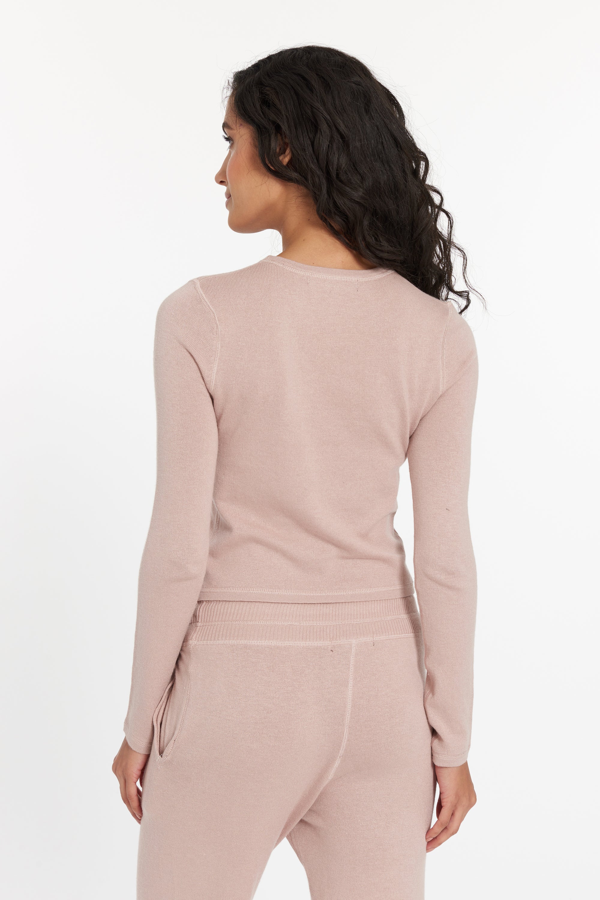Dusty Rose Nevis Cashmere Crop Pullover, var-23498556047418,var-23498556080186,var-23498556112954,var-23498556178490,var-23498556211258