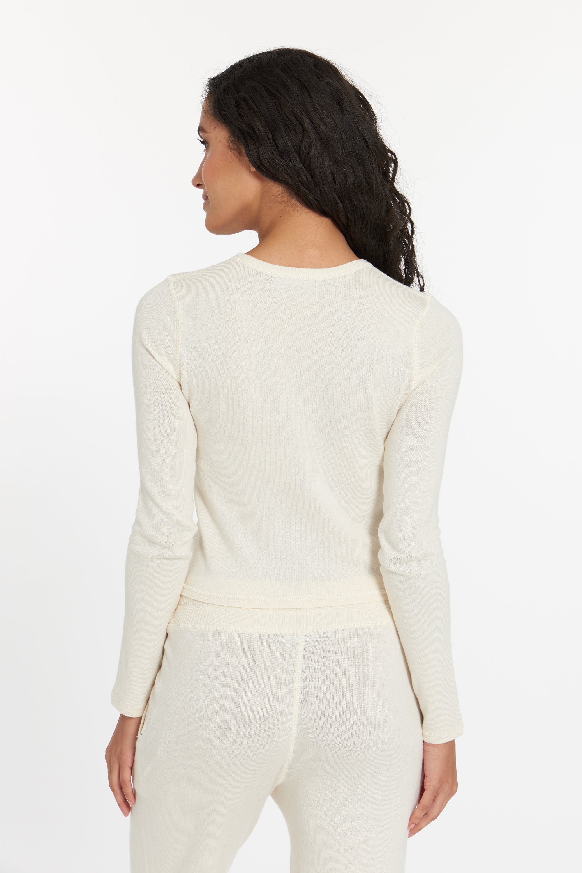 Antique White Nevis Cashmere Crop Pullover, var-23498514825274,var-23498526621754,var-23498526654522,var-23498526687290,var-23498526720058