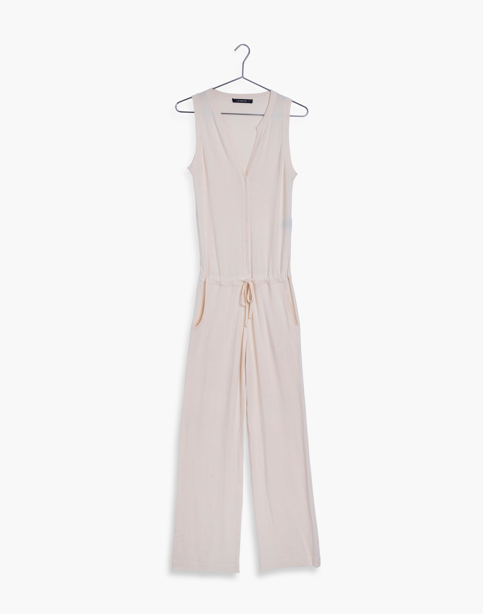 Antique White Portofino Cashmere Henley Jumpsuit, var-23484771434554,var-23484795748410,var-23484795781178 ,var-23484795813946,var-23484795846714