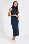 Navy Cashmere Barcelona Mock Dress, var-22419685834810,var-22419685867578,var-22419685933114,var-22419685965882,var-22419685998650