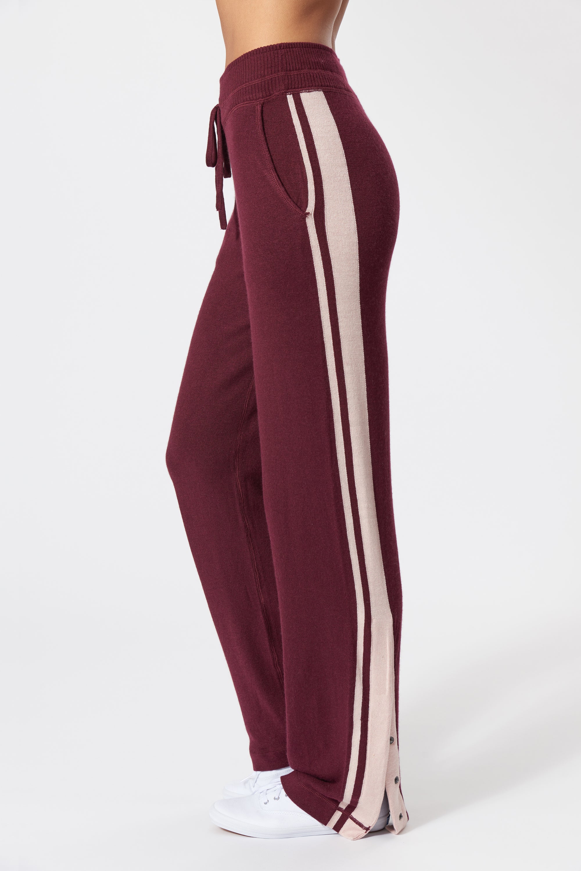 Burgundy Cashmere Tokyo Track Pant, var-22463464210490,var-22463538823226,var-22463538855994,var-22463538888762,var-22463538921530