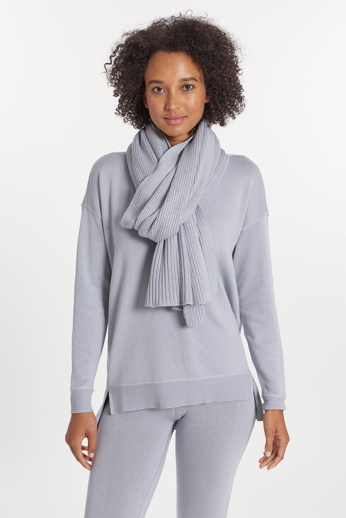 Light Grey Cashmere Scarf, var-31021098074170
