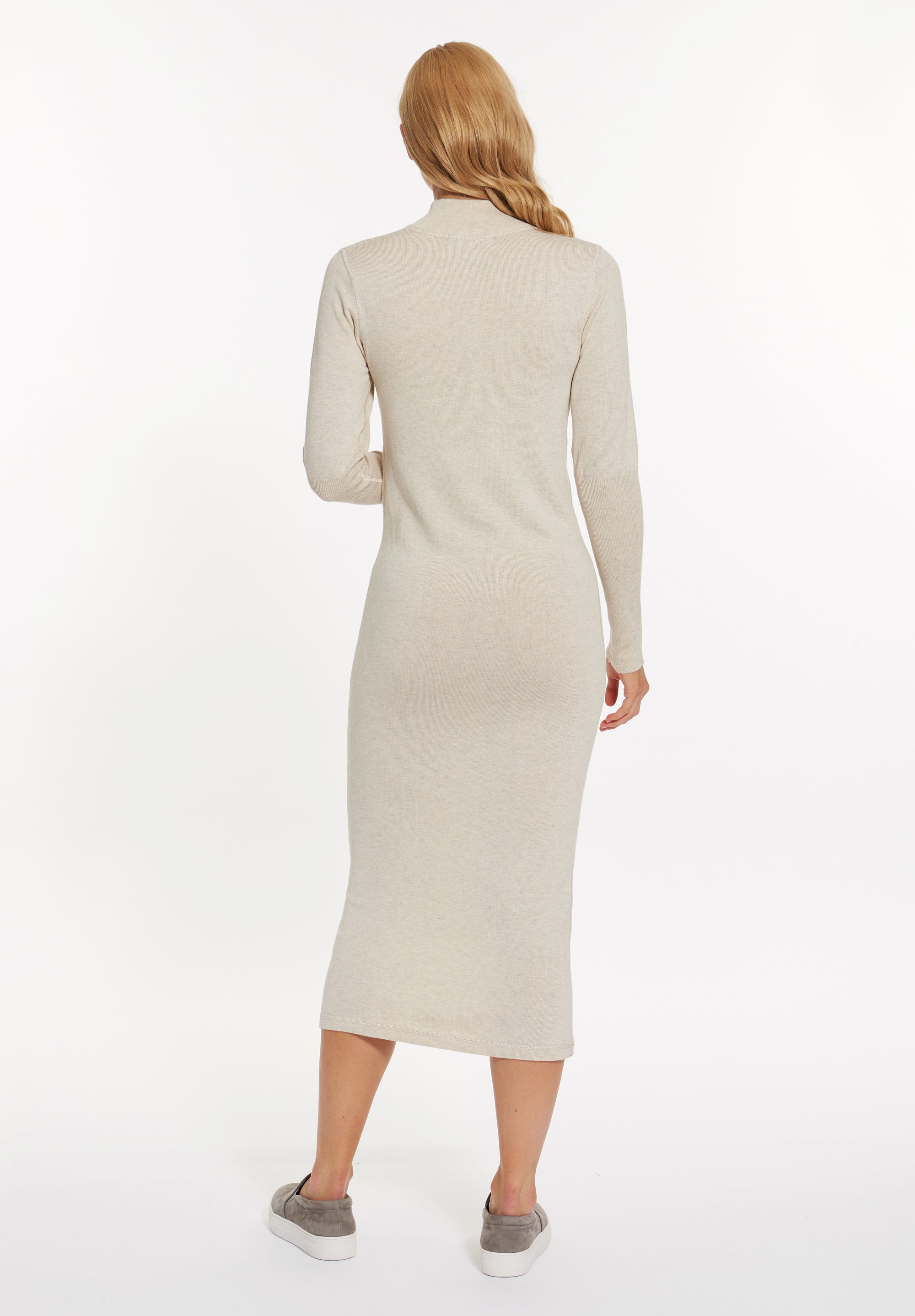Oatmeal Cashmere Chelsea Mock Dress, var-31336862318650,var-31336862351418,var-31336862384186,var-31336862416954,var-31336862449722