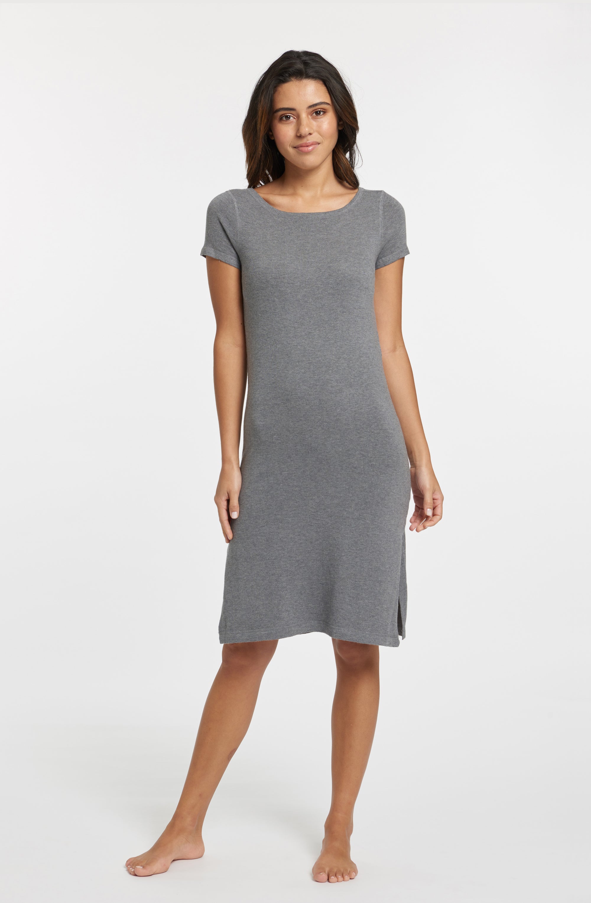 Grey Cashmere Amagansett Tee Dress,var-12227839230010,var-12227839262778,var-12227839295546,var-12227839328314,var-12227839361082
